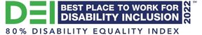 Text reads: DEI Best Place to Work for Disability Inclusion 2022 80% Disability Equality Index