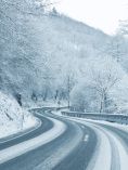 Windy wintery road.