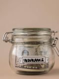 Jar of money labeled 