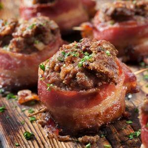 Photo of bacon wrapped stuffing bites