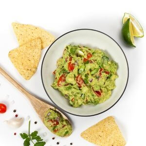 Photo of guacamole with chips