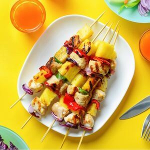 Photo of chicken kabobs with pineapple