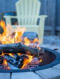 Fire pit in back yard.